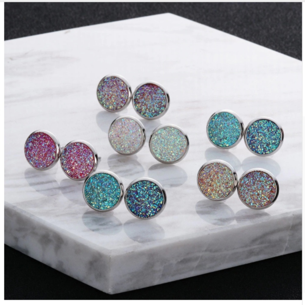 Druzy Stud Earring Set!